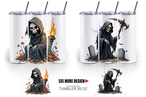 Tumbler Grumpy Grim Reaper Sublimation artnoy 
