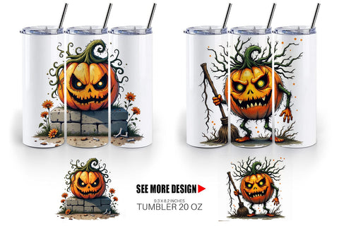 Tumbler Grumpy Jack o Lantern Sublimation artnoy 