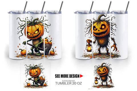 Tumbler Grumpy Jack o Lantern Sublimation artnoy 