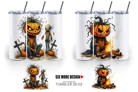 Tumbler Grumpy Jack o Lantern Sublimation artnoy 