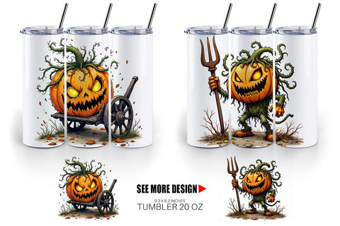Tumbler Grumpy Jack o Lantern Sublimation artnoy 
