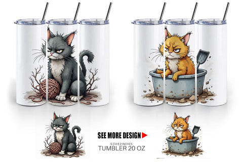 Tumbler Grumpy Kitty Sublimation artnoy 