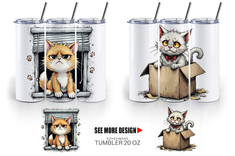 Tumbler Grumpy Kitty Sublimation artnoy 
