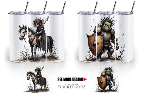 Tumbler Grumpy Knight Sublimation artnoy 