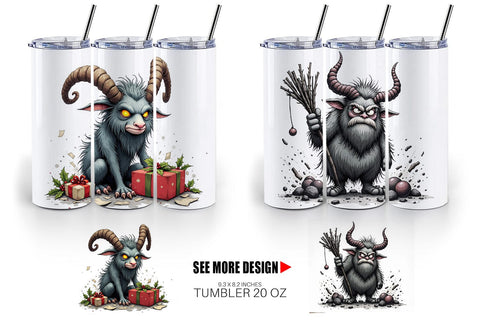 Tumbler Grumpy Krampus Sublimation artnoy 