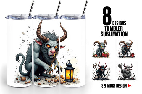 Tumbler Grumpy Krampus Sublimation artnoy 