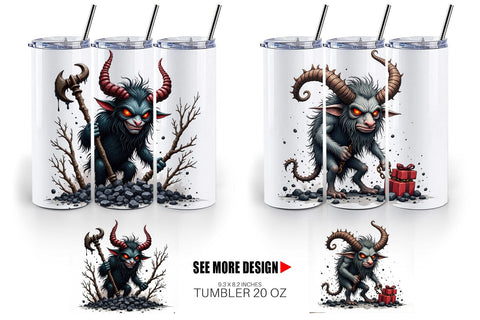 Tumbler Grumpy Krampus Sublimation artnoy 