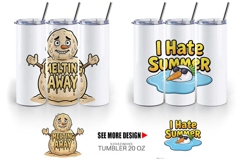 Tumbler Grumpy Melting Snowman Sarcastic Quotes Sublimation artnoy 
