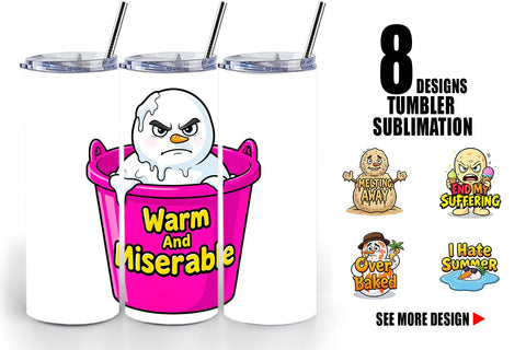 Tumbler Grumpy Melting Snowman Sarcastic Quotes Sublimation artnoy 
