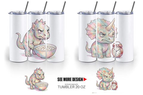 Tumbler Grumpy Monday Dino Sublimation artnoy 