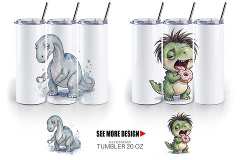 Tumbler Grumpy Monday Dino Sublimation artnoy 