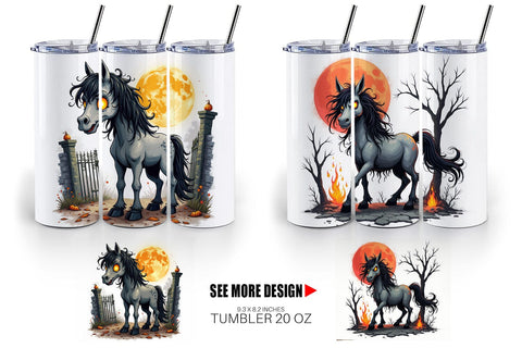 Tumbler Grumpy Phantom Horse Sublimation artnoy 