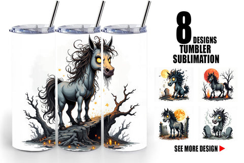 Tumbler Grumpy Phantom Horse Sublimation artnoy 