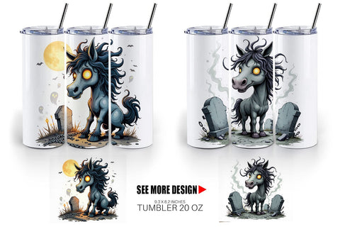Tumbler Grumpy Phantom Horse Sublimation artnoy 