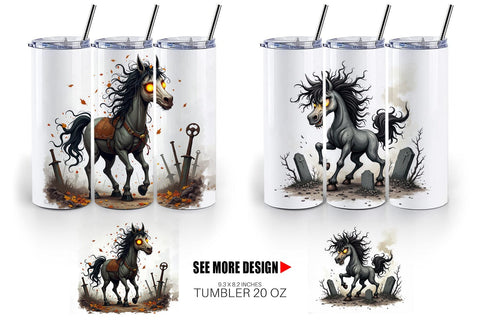 Tumbler Grumpy Phantom Horse Sublimation artnoy 
