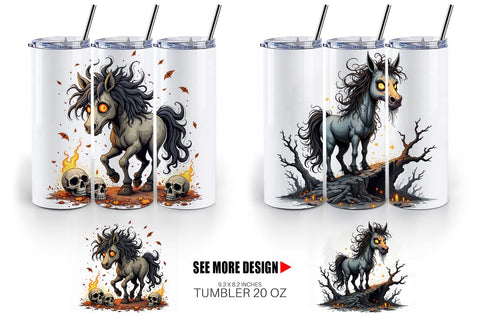 Tumbler Grumpy Phantom Horse Sublimation artnoy 