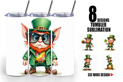 Tumbler Grumpy Retro Leprechaun Sublimation artnoy 