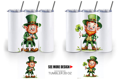 Tumbler Grumpy Retro Leprechaun Sublimation artnoy 