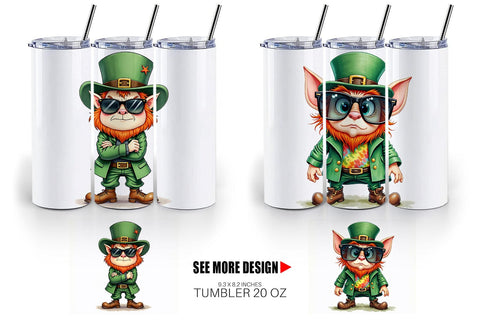 Tumbler Grumpy Retro Leprechaun Sublimation artnoy 