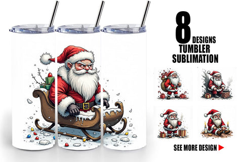 Tumbler Grumpy Santa Sublimation artnoy 