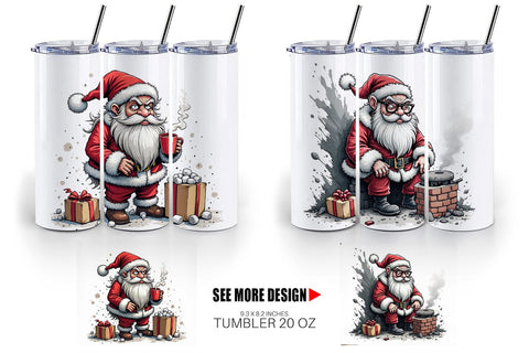 Tumbler Grumpy Santa Sublimation artnoy 
