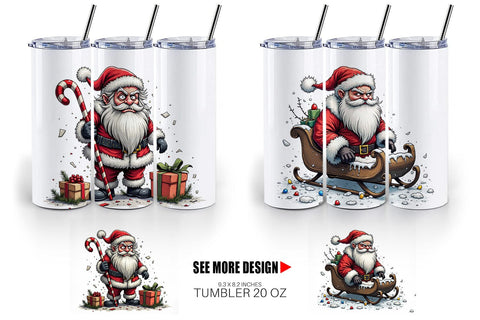 Tumbler Grumpy Santa Sublimation artnoy 