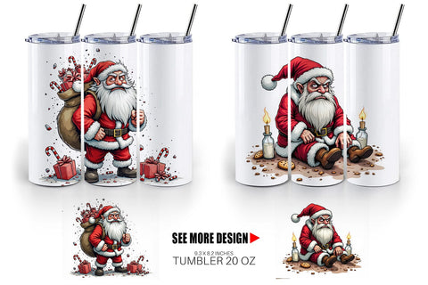 Tumbler Grumpy Santa Sublimation artnoy 