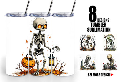 Tumbler Grumpy Skeleton Sublimation artnoy 