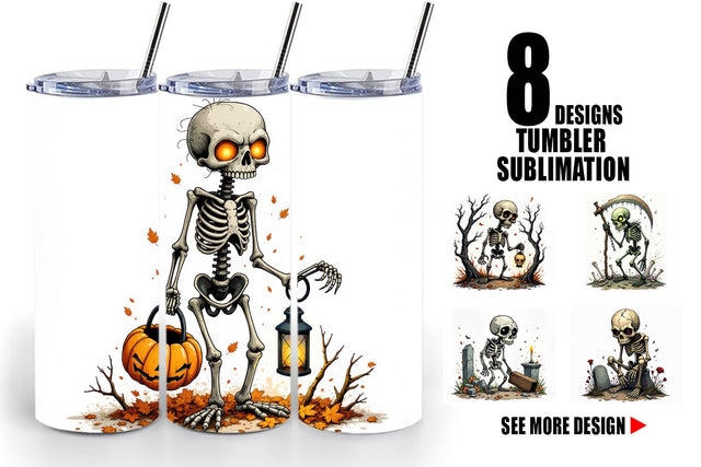 Tumbler Grumpy Skeleton Sublimation artnoy 