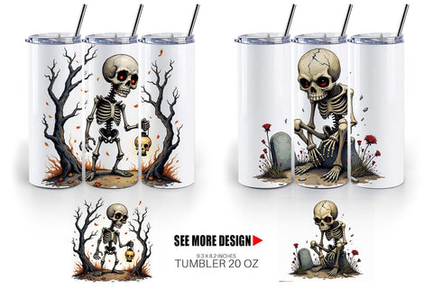 Tumbler Grumpy Skeleton Sublimation artnoy 
