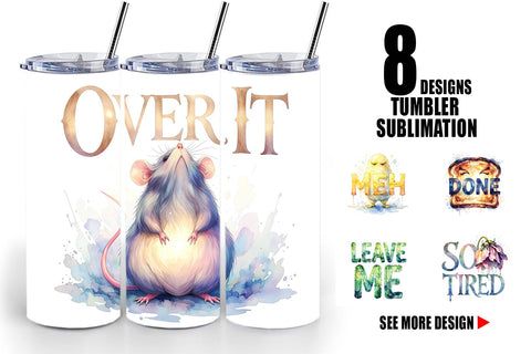 Tumbler Grumpy Sleepy Affirmations Sublimation artnoy 