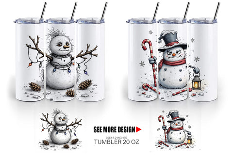 Tumbler Grumpy Snowman Sublimation artnoy 
