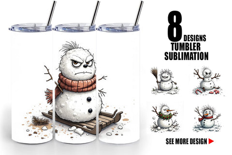 Tumbler Grumpy Snowman Sublimation artnoy 