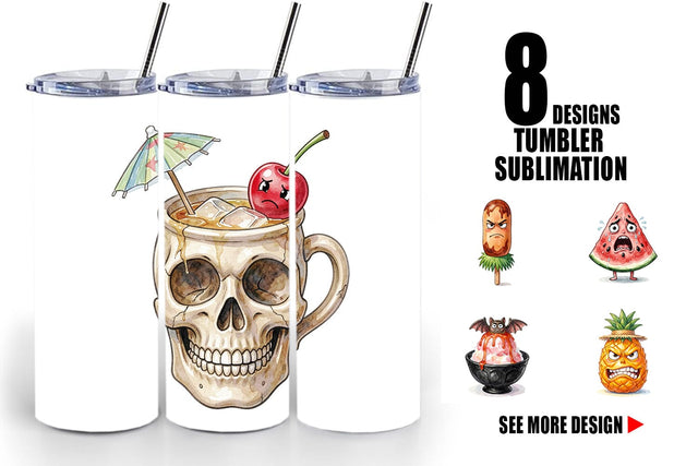 Tumbler Grumpy Summerween Luau Treats Sublimation artnoy 