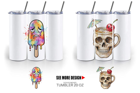 Tumbler Grumpy Summerween Luau Treats Sublimation artnoy 