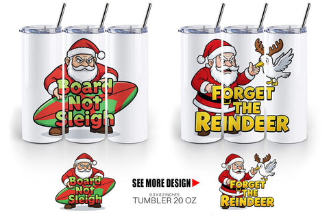 Tumbler Grumpy Surfer Santa Sarcastic Quotes Sublimation artnoy 