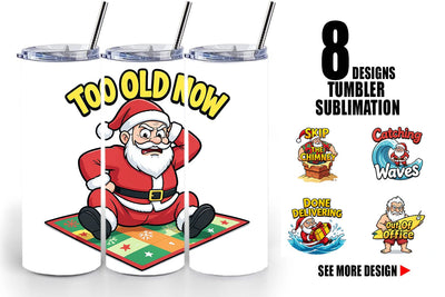 Tumbler Grumpy Surfer Santa Sarcastic Quotes Sublimation artnoy 