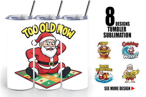 Tumbler Grumpy Surfer Santa Sarcastic Quotes Sublimation artnoy 