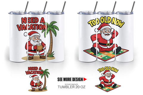 Tumbler Grumpy Surfer Santa Sarcastic Quotes Sublimation artnoy 