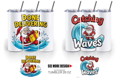 Tumbler Grumpy Surfer Santa Sarcastic Quotes Sublimation artnoy 