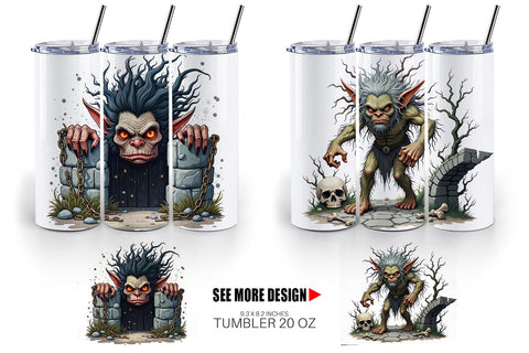 Tumbler Grumpy Troll Sublimation artnoy 