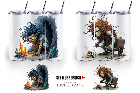 Tumbler Grumpy Troll Sublimation artnoy 