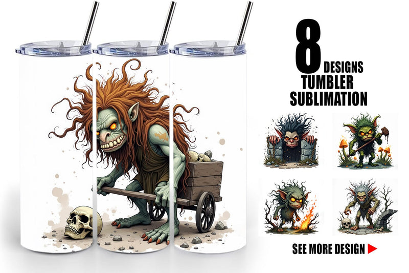 Tumbler Grumpy Troll Sublimation artnoy 
