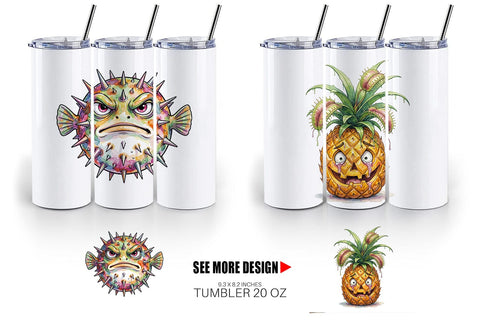 Tumbler Grumpy Tropical Goth Animal Sublimation artnoy 