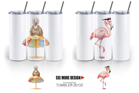 Tumbler Grumpy Tropical Goth Animal Sublimation artnoy 