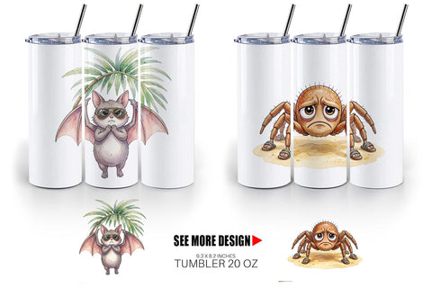 Tumbler Grumpy Tropical Goth Animal Sublimation artnoy 