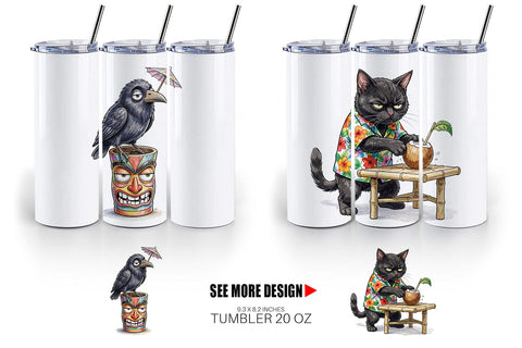 Tumbler Grumpy Tropical Goth Animal Sublimation artnoy 