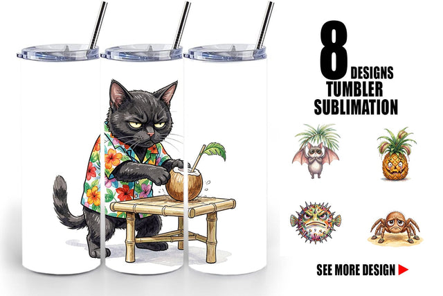 Tumbler Grumpy Tropical Goth Animal Sublimation artnoy 