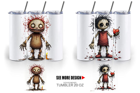 Tumbler Grumpy Voodoo Doll Sublimation artnoy 