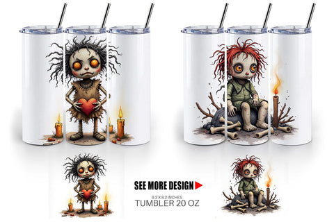 Tumbler Grumpy Voodoo Doll Sublimation artnoy 